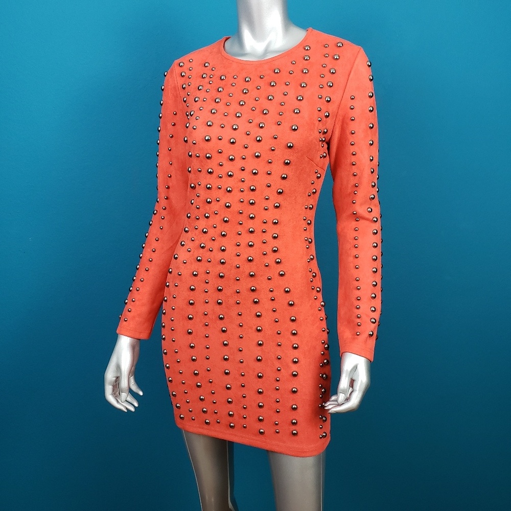 🆕️🍊 CLUB L LONDON Mod Faux Suede Dress w/ Embellishments // (NWT)